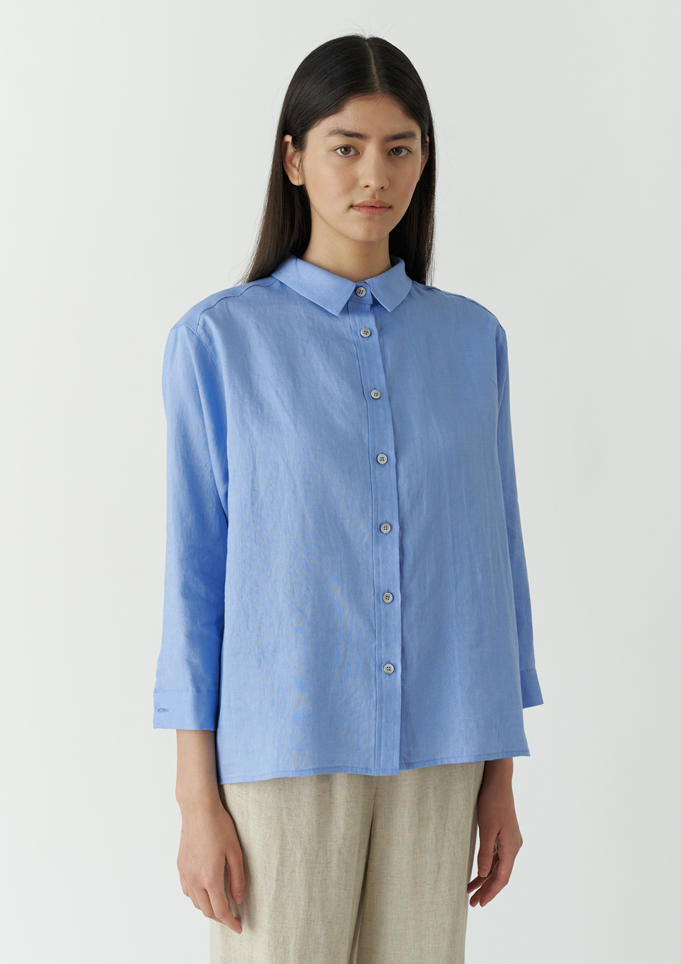 linen blouse - blue