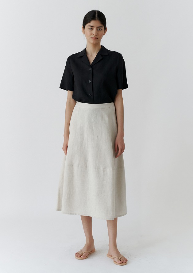 linen volume  skirt - cream